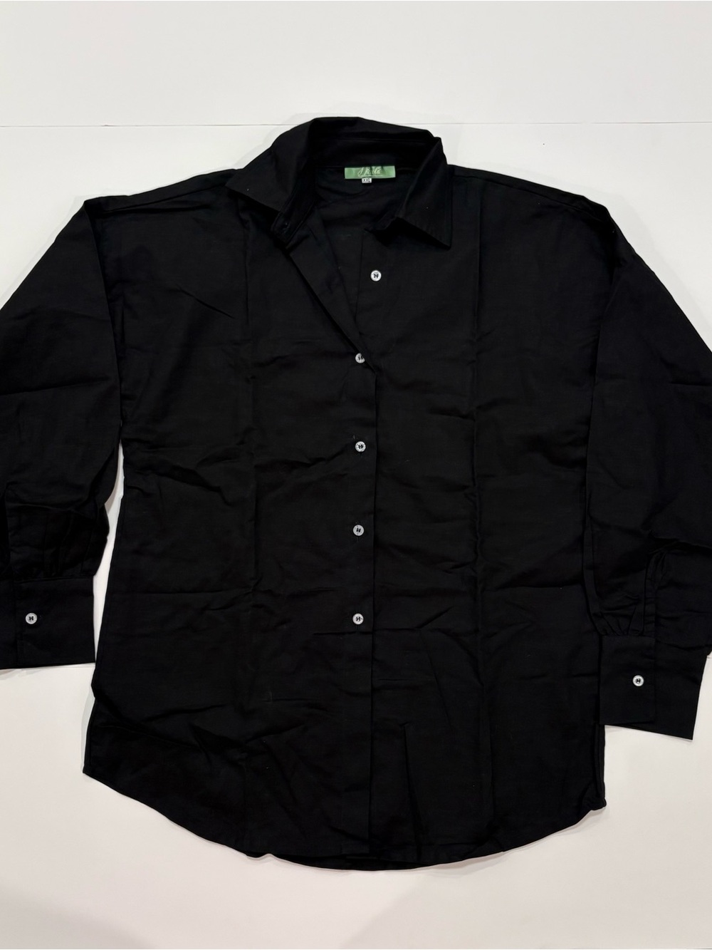 Niccola Black Linen Button-Down Shirt - Classic Long Sleeve XXL
